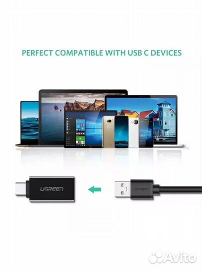 Адаптер ugreen US173 (20808) USB-C to USB 3.0 A F