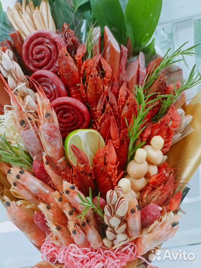 Раки и морепродукты мужские букеты