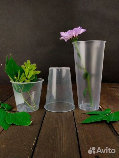 Стаканы пластиковые глянцевые 90 мм