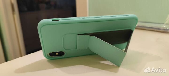 Чехол на iPhone Xs Мятный и Темно-Зеленый