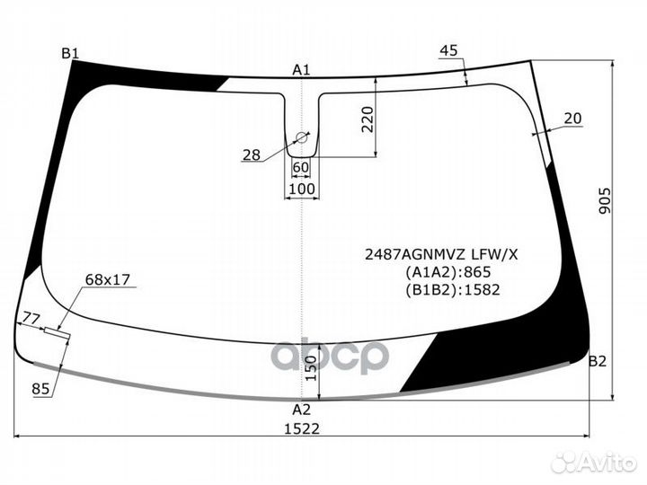 Стекло лобовое + дд BMW X3 G01 17- 2487agnmvz L