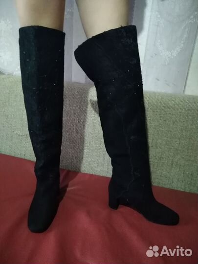 Ботфорты демисезонные с широким голенищем