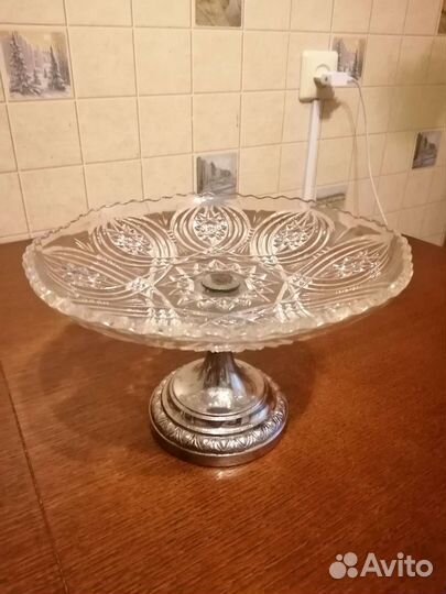 Ваза для фруктов мельхиоровая ножка