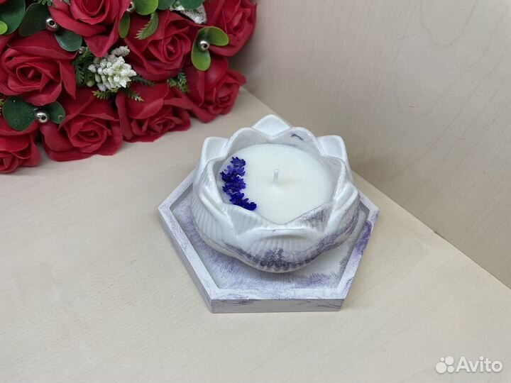 Аромасвечи в гипсовых подсвечниках