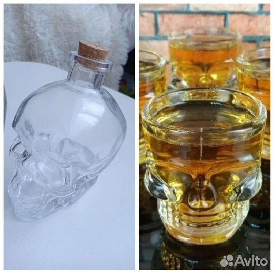 Штоф+набор 6 стопок Briverre Skull