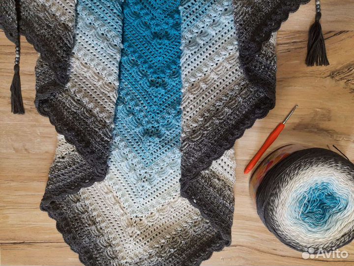 Бактус, минишаль, шейный платок ручной работы