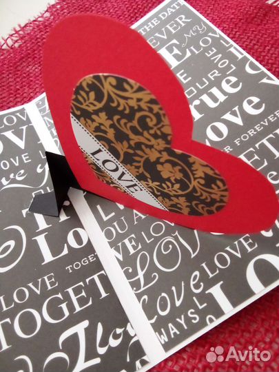 Открытка Валентинка ручной работы