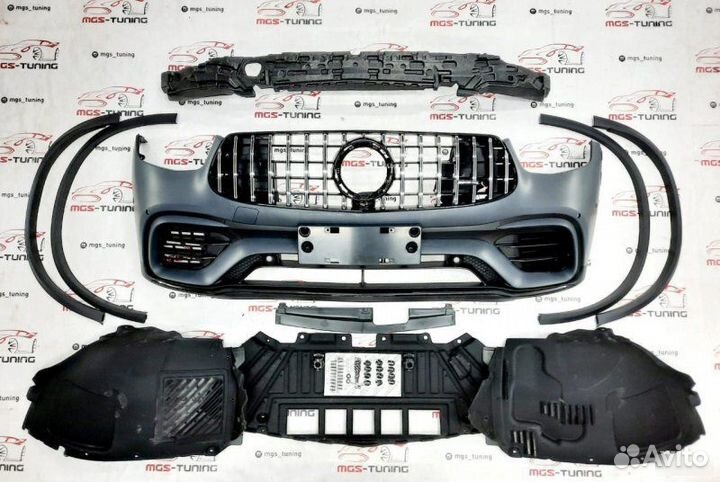 Бампер на Mercedes GLC X253 рест. Стиль 63 AMG