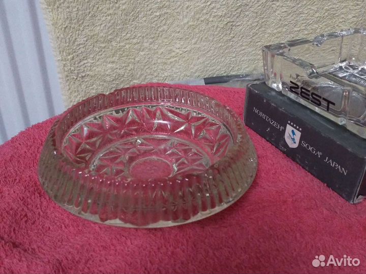 Пепельница хрусталь, латунь, СССР