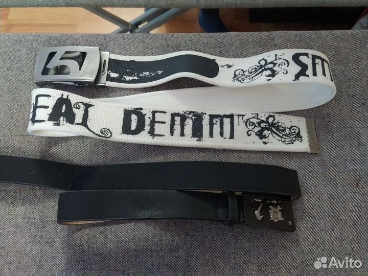 Ремень кожаный и текстильный