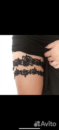 Подвязки на ногу на бедра кружевные черные новые