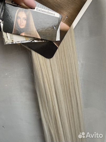 Волосы на заколках 70 см блонд