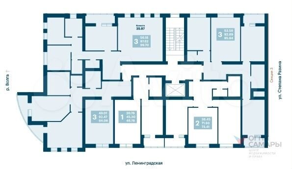 3-к. квартира, 101,8 м², 2/9 эт.