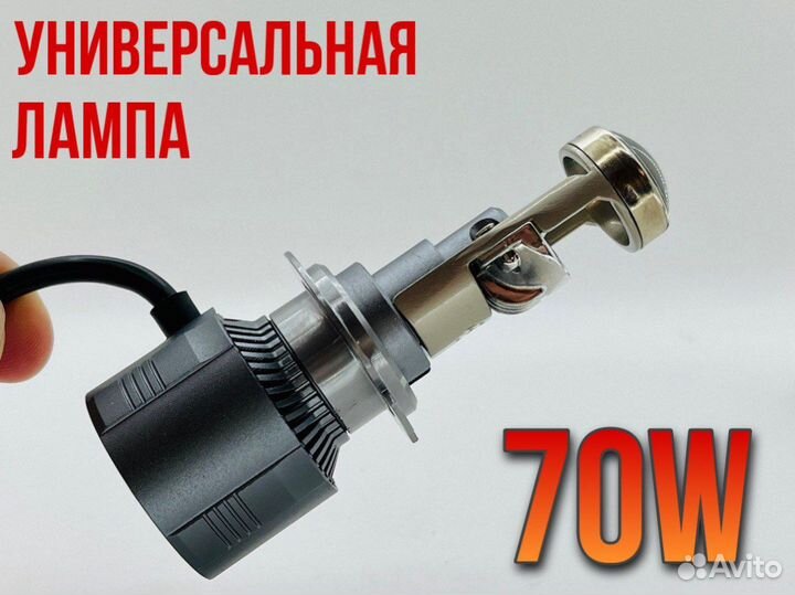 Светодиодные лампы с линзой BI-LED H7