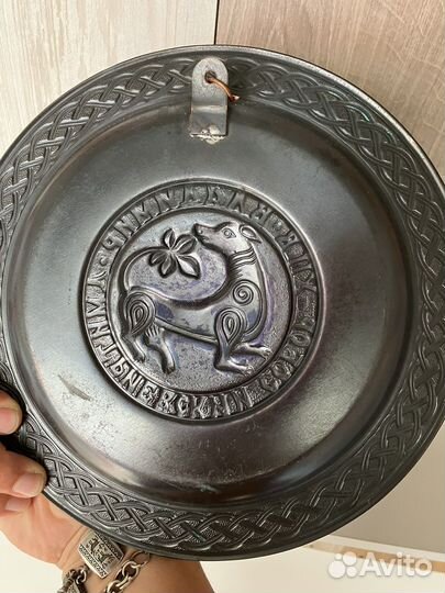 Тарелка настенная медь СССР