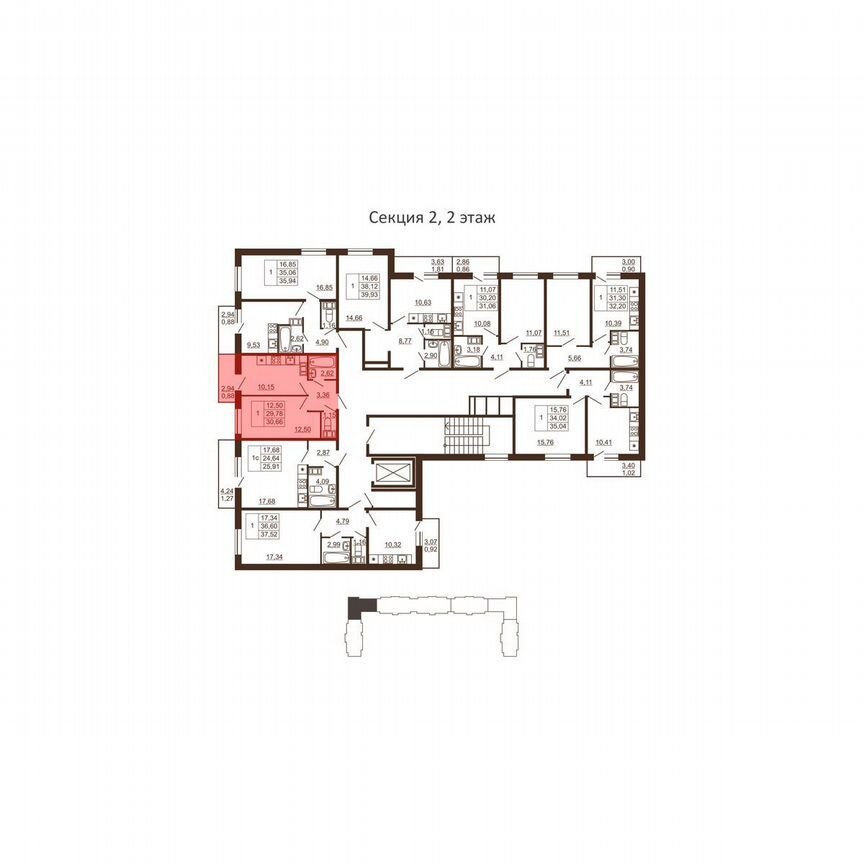 1-к. квартира, 30,7 м², 2/6 эт.