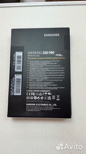 Новый SSD nvme 1 TB Samsung 980 MZ-V8V1T0BW