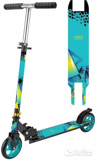Самокат X-Match Street art бирюза 145мм