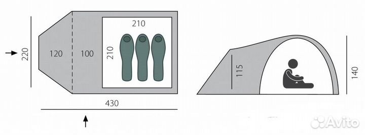 Палатка Spring BTrace 3 - х местная (синий)