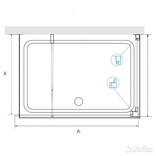 Душ. уголок RGW 80x70 Черный Walk In 351005178-14