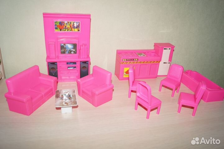 Мебель для маленьких кукол гостиная кухня ванна