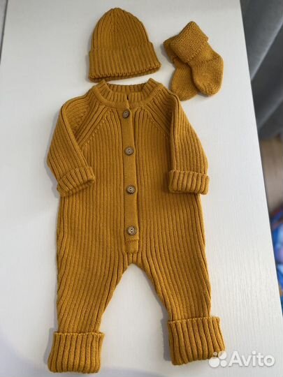 Комбинезон утепленный вязаный 56-62