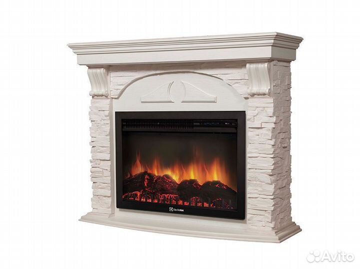 Портал Firelight Torre 25S камень, шпон белёный