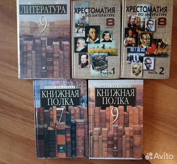 Учебники по литературе и книжная полка 8-9 класс