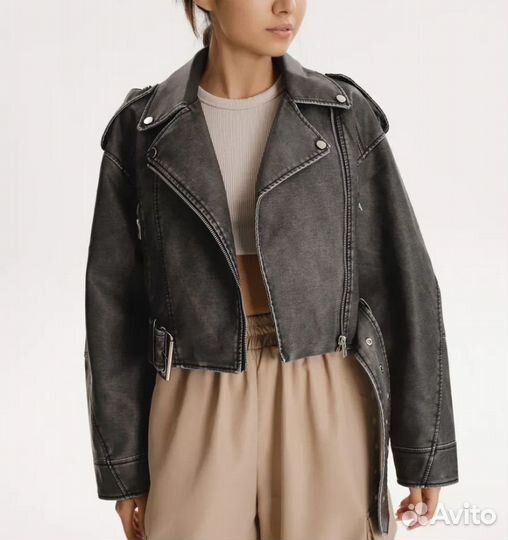 Куртка косуха женская из экокожи оверсайз