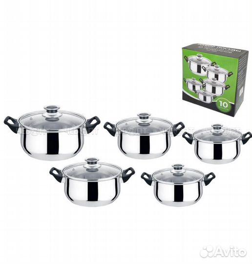 Новый набор кастрюль из нержавеющей стали