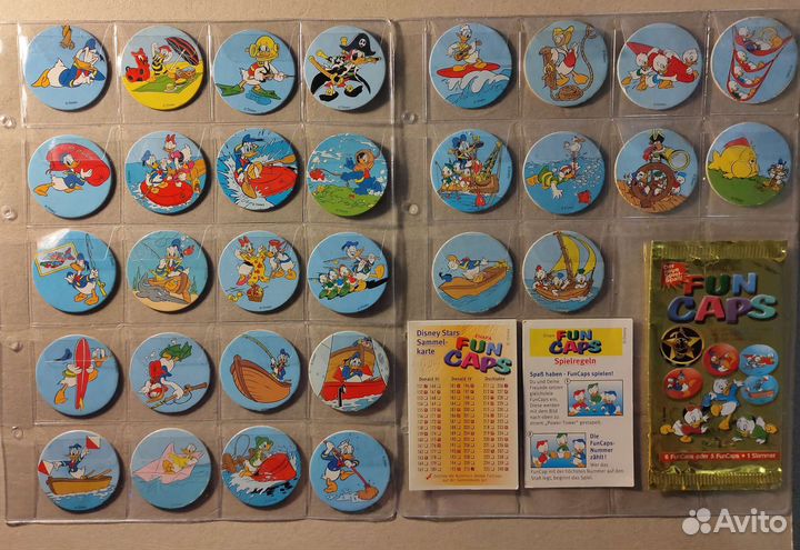 Фишки Disney Fun Caps 1994. Полная серия + битки