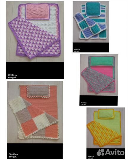 Вязаные комплекты в кроватку для кукол