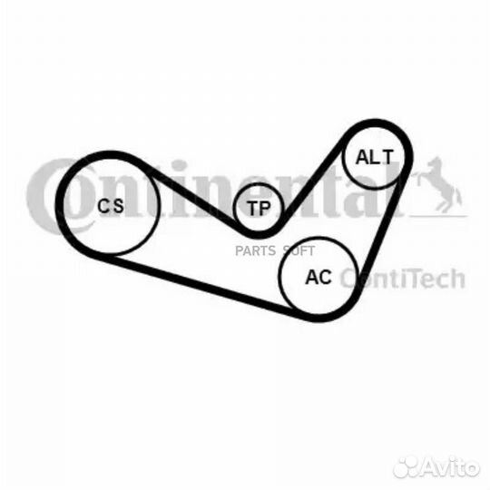 Contitech 6PK1050K2 Ремень ручейковый 6PK1050K2