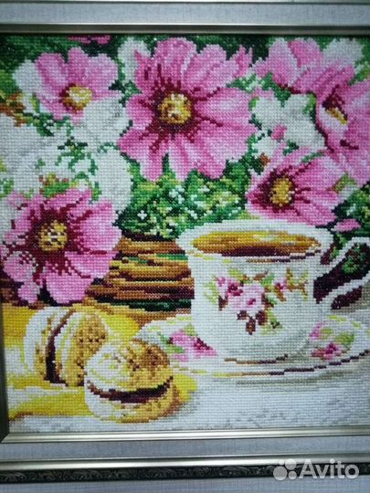 Картина вышитая крестом ручная работа