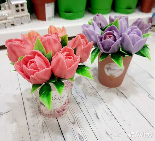 Букет тюльпанов из мыла