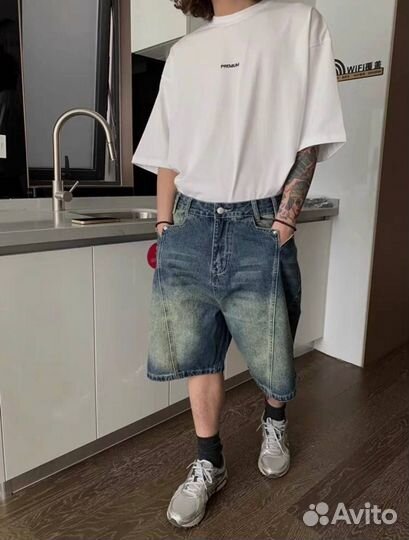 Широкие джинсовые шорты jaded london type Y2k
