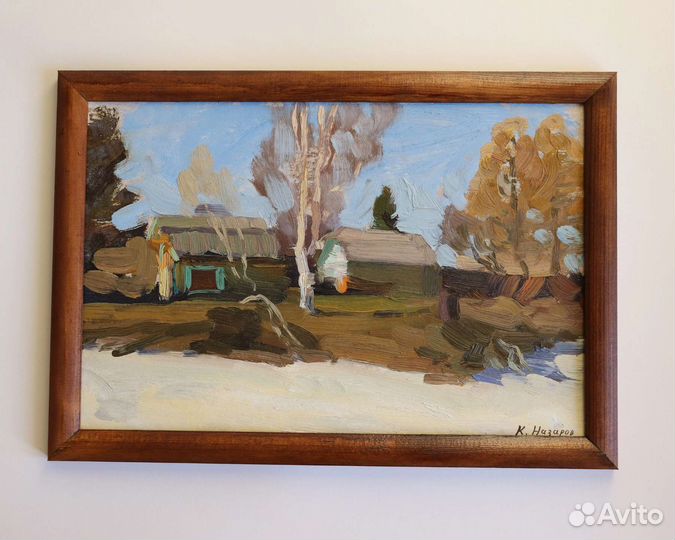 Картина маслом в раме пейзаж