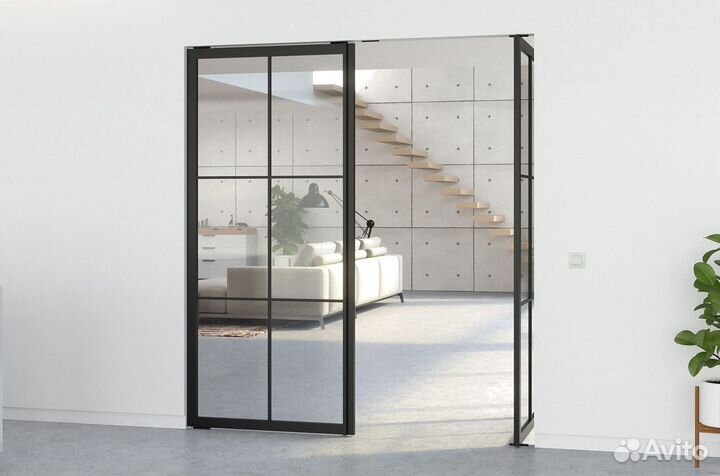 Распашные межкомнатные двери стекло
