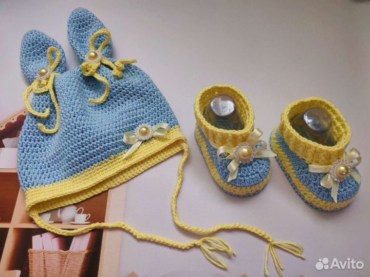 Комплект пинетки и шапочка