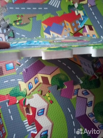 Детский коврик пазл город.Размер 90*90