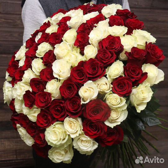 101 роза цветы букет