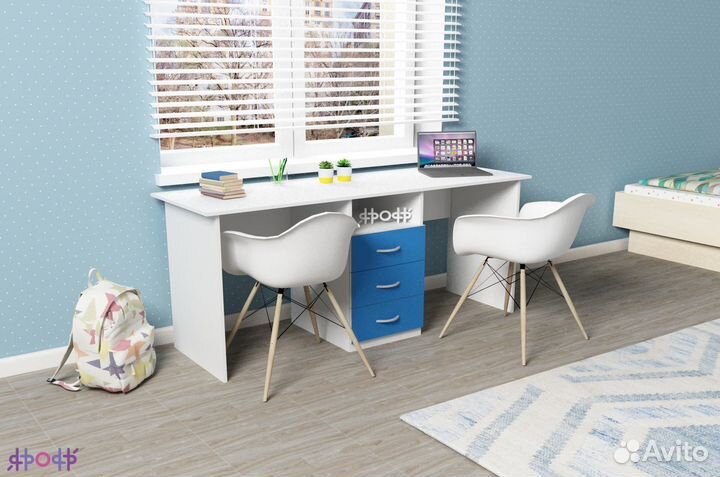 Стол письменный двухместный для двоих детей