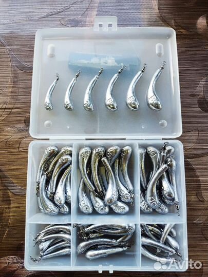 Набор грузов. Банан с вертлюгом. 10-35 гр. 60 штук