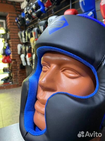 Боксерский шлем BoyBo Атака BH80 black - blue