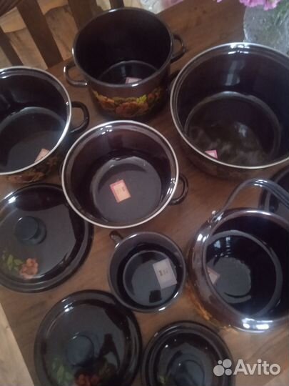 Винтажный набор эмалированной посуды СССР новой