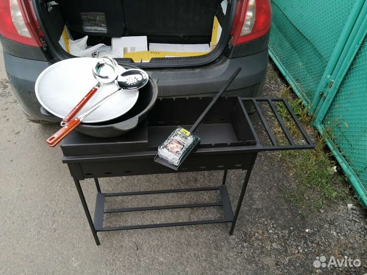 Мангал с печью под казан