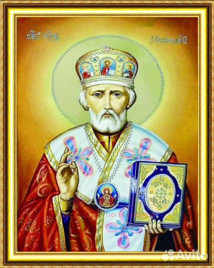 Алмазная мозаика 40x50 Образ Николая