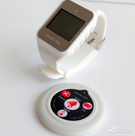 Комплекты вызова персонала: кнопка вызова и часы