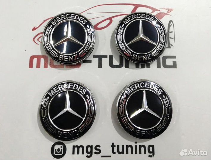 Колпачки Mercedes Benz Classic new черный 4 шт