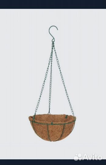 Кашпо подвесное с коковитой и подвесом